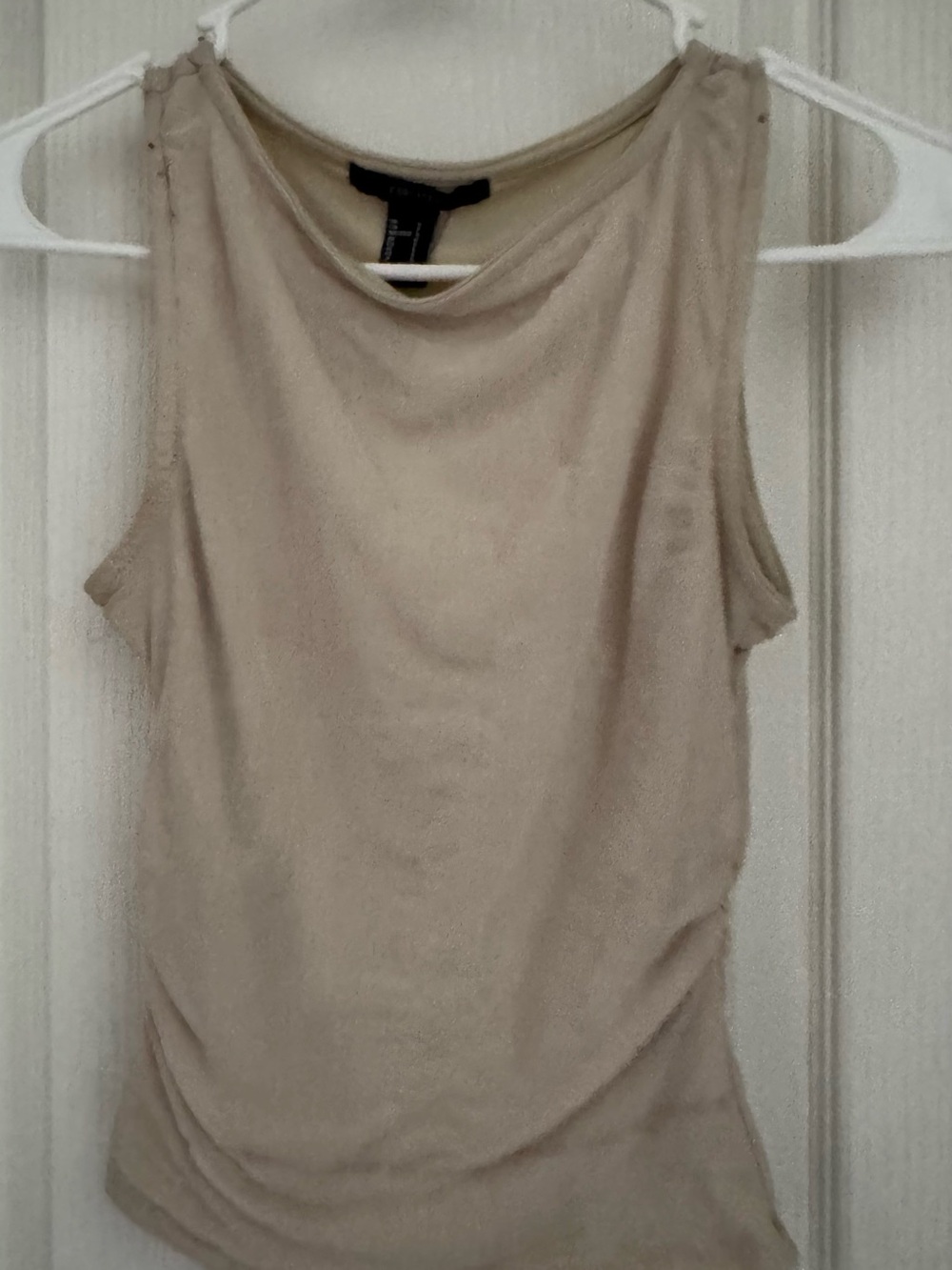 Sleeveless Drape Neck Tank Top - Cream